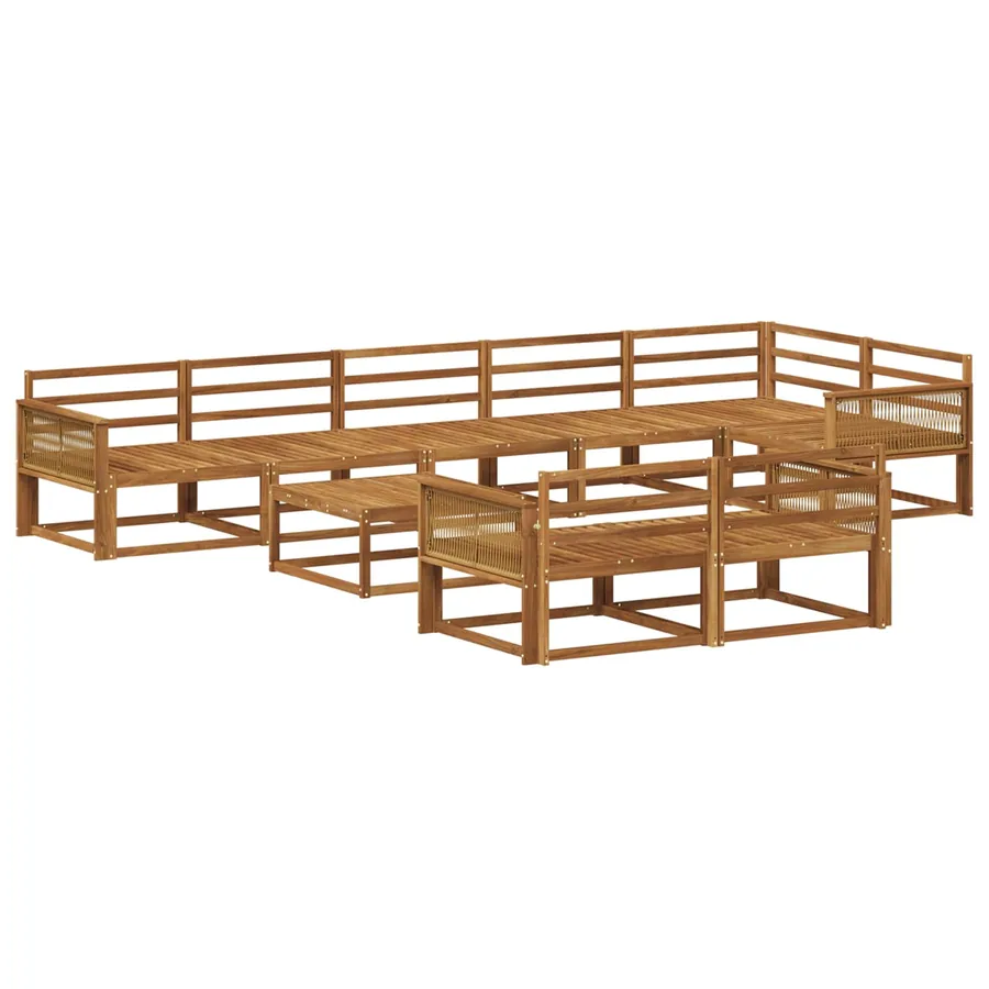 Ensemble de canapés d'extérieur 9 pcs Naturel - 2