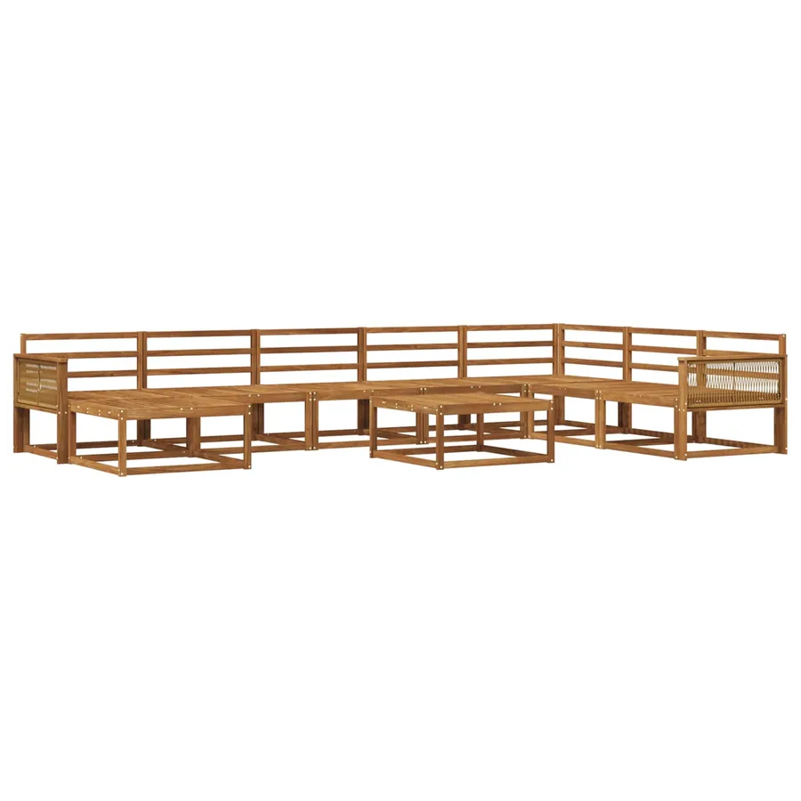 Ensemble de canapés d'extérieur 9 pcs Naturel - 2