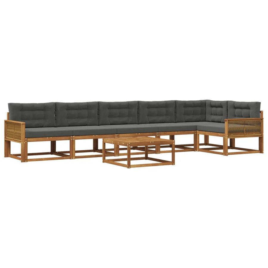 Ensemble de canapés d'extérieur 7 pcs Naturel et Anthracite - 2