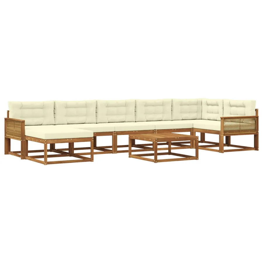 Ensemble de canapés d'extérieur 8 pcs Naturel et Crème - 2