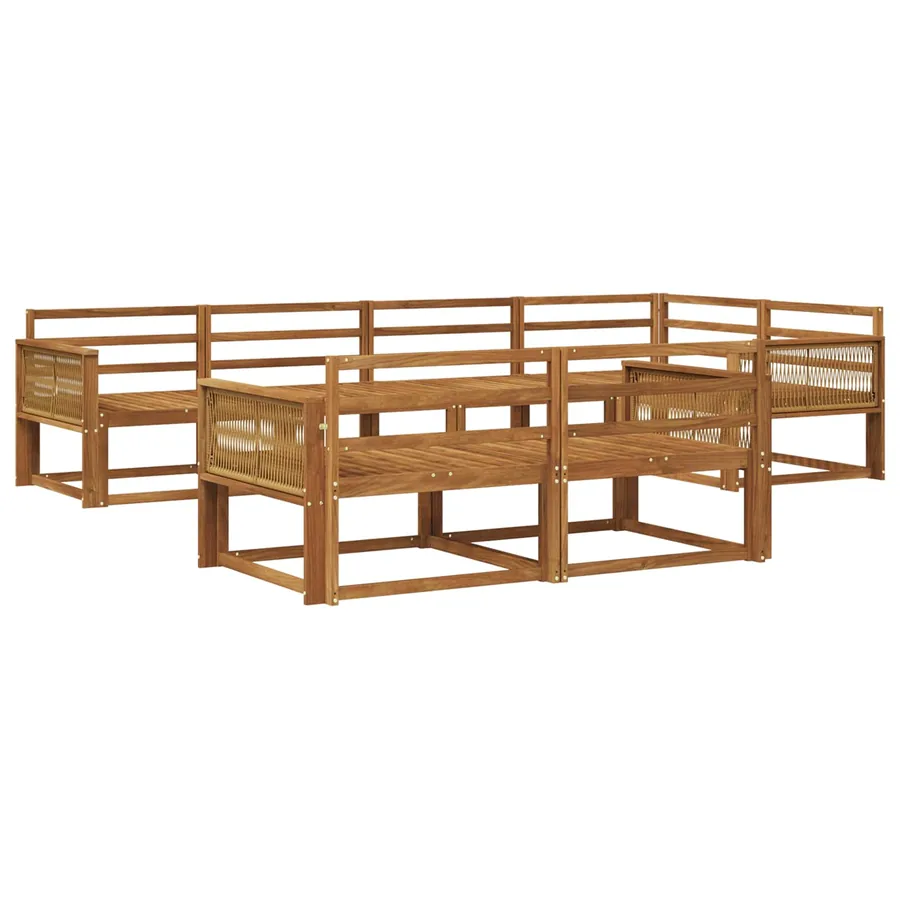 Ensemble de canapés d'extérieur 7 pcs Naturel - 2
