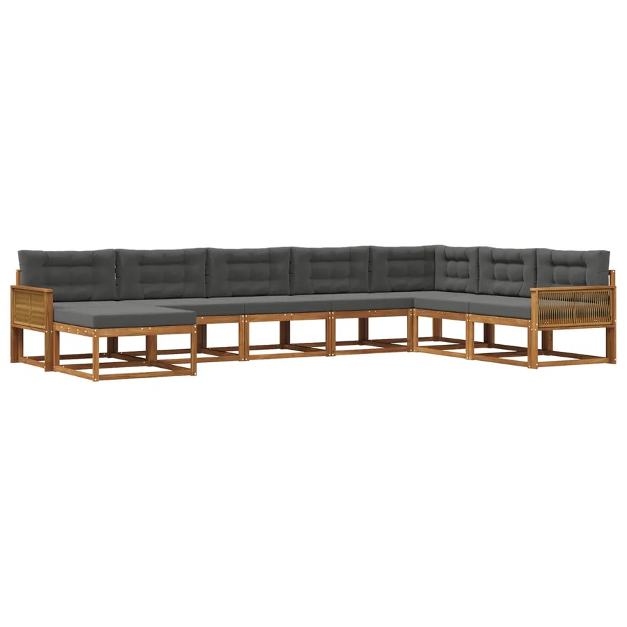Ensemble de canapés d'extérieur 8 pcs Naturel et Anthracite - 2