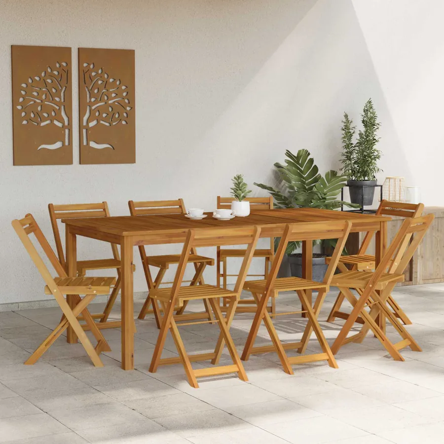 Chaises de bistrot d'extérieur 8 pcs Naturel 40 x 53 x 80 cm - 3