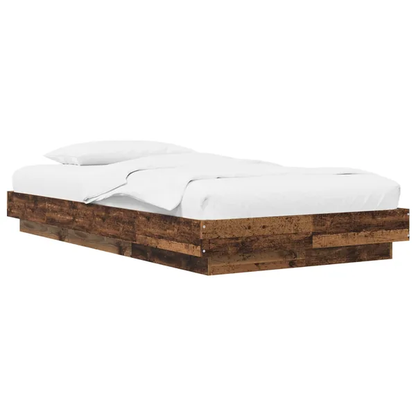 Cadre de lit au sol Bois ancien 80 x 210 cm Bois d'ingénierie