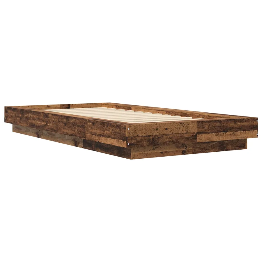 Cadre de lit au sol Bois ancien 80 x 210 cm Bois d'ingénierie - 2