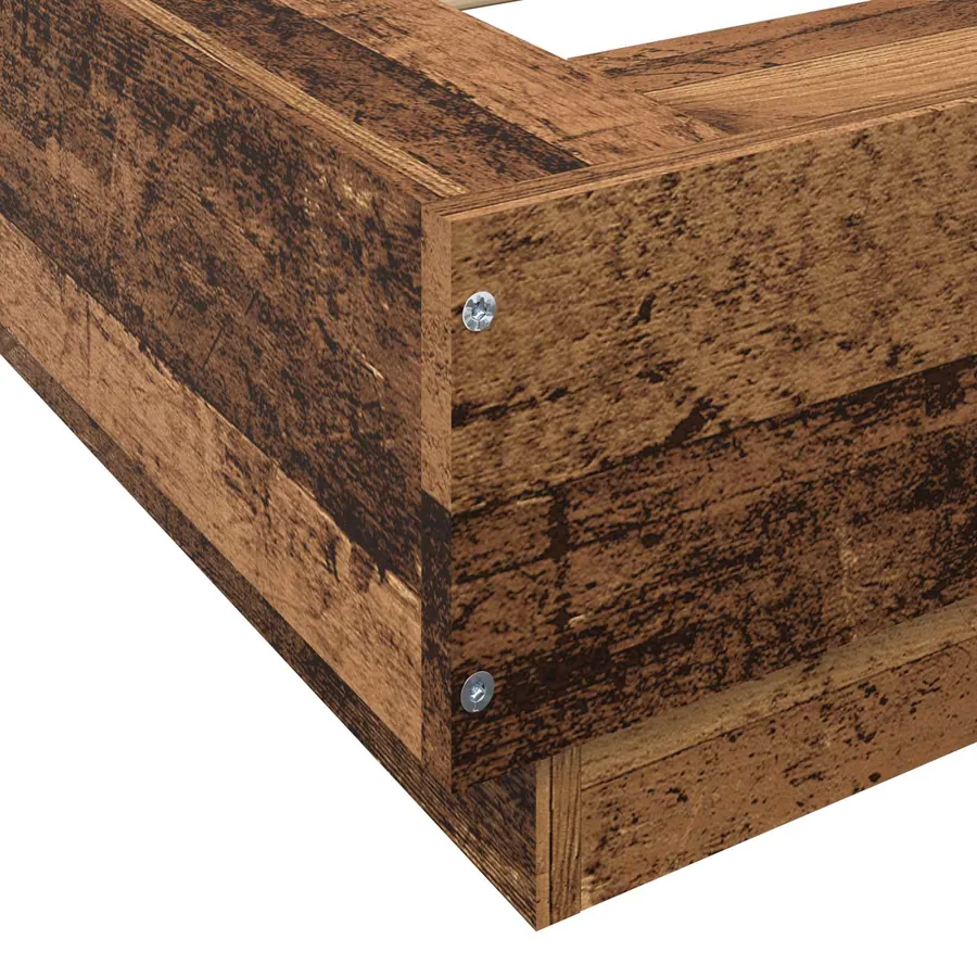 Cadre de lit au sol Bois ancien 80 x 210 cm Bois d'ingénierie - 5