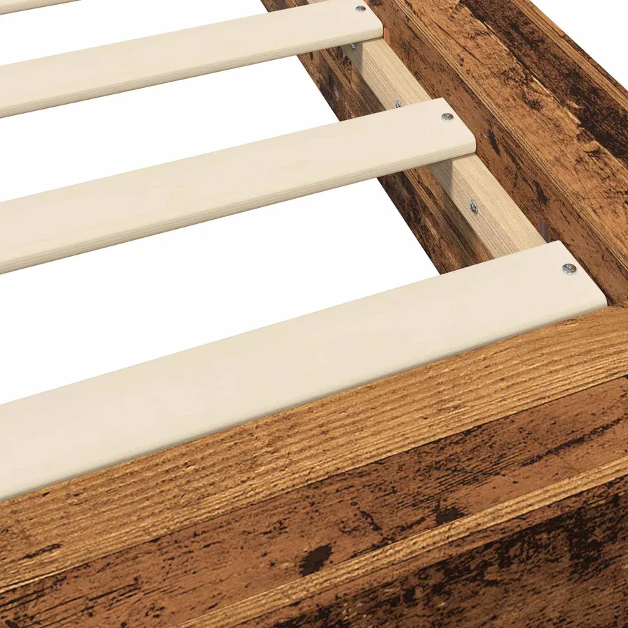 Cadre de lit au sol Bois ancien 80 x 210 cm Bois d'ingénierie - 6