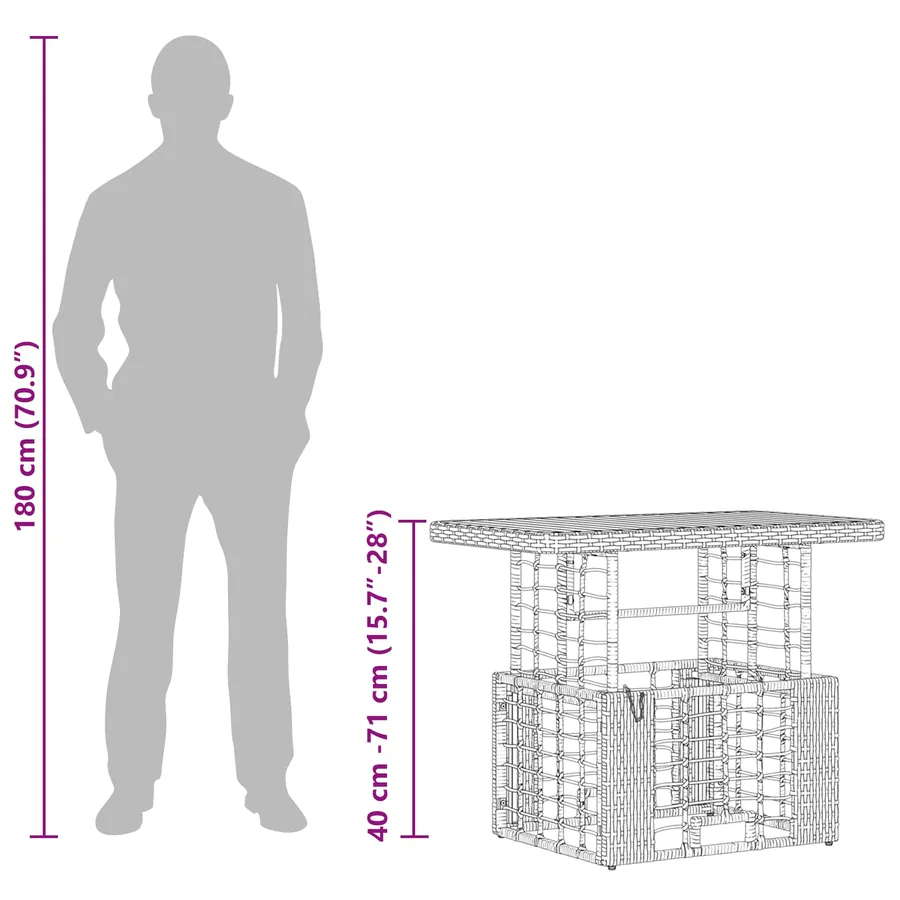 Ensemble de salle à manger pour jardin 3 pcs Nature et Blanc - 13