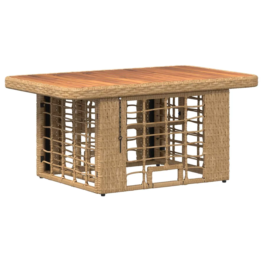 Ensemble de salle à manger pour jardin 3 pcs Nature et Blanc - 5