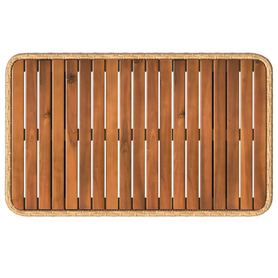 Ensemble de salle à manger pour jardin 3 pcs Nature et Blanc - 7