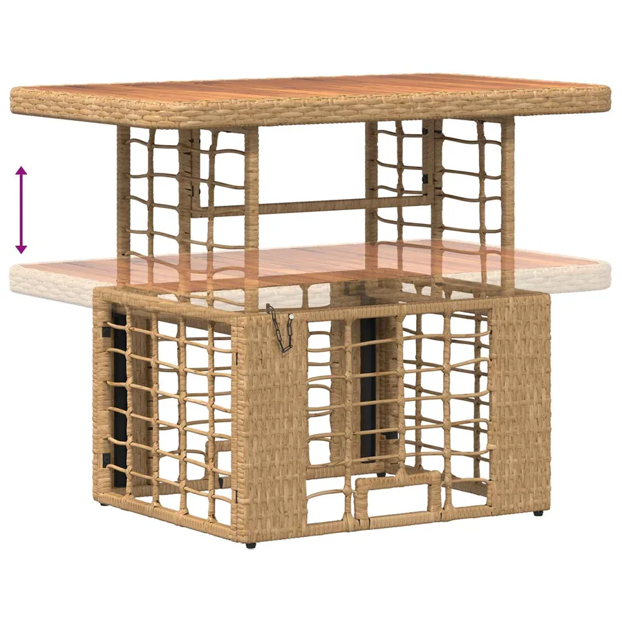 Ensemble de salle à manger pour jardin 3 pcs Nature et Blanc - 9