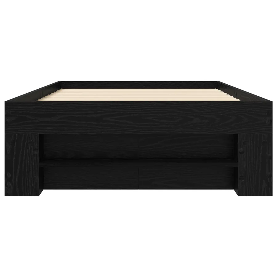 Cadre de lit avec rangement avec tiroir Chêne noir 80 x 200 cm - 4