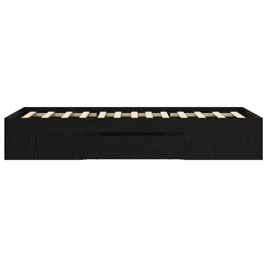 Cadre de lit avec rangement avec tiroir Chêne noir 80 x 200 cm - 5