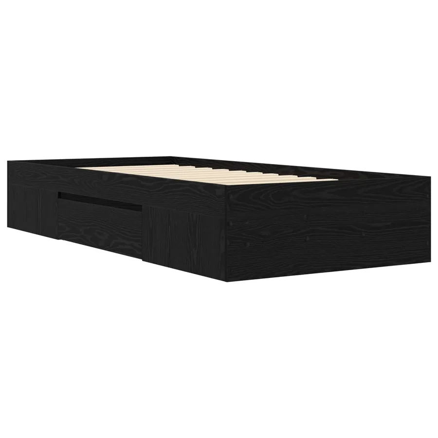 Cadre de lit avec rangement avec tiroir Chêne noir 80 x 200 cm - 6