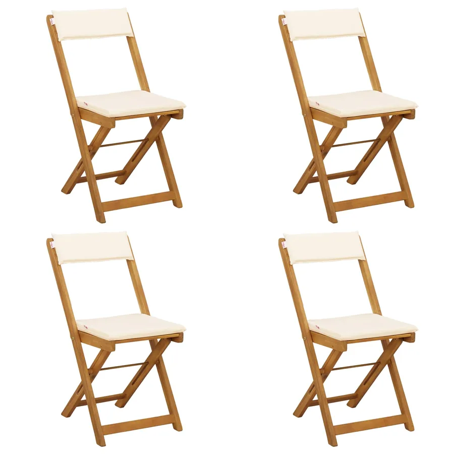 Chaises de bistrot d'extérieur 4 pcs Crème blanc - 2