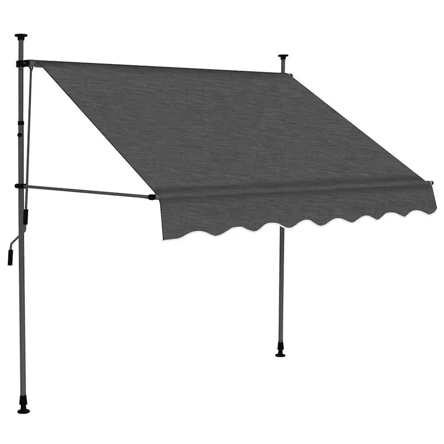 Auvent manuel rétractable avec LED 150 cm Anthracite - 2