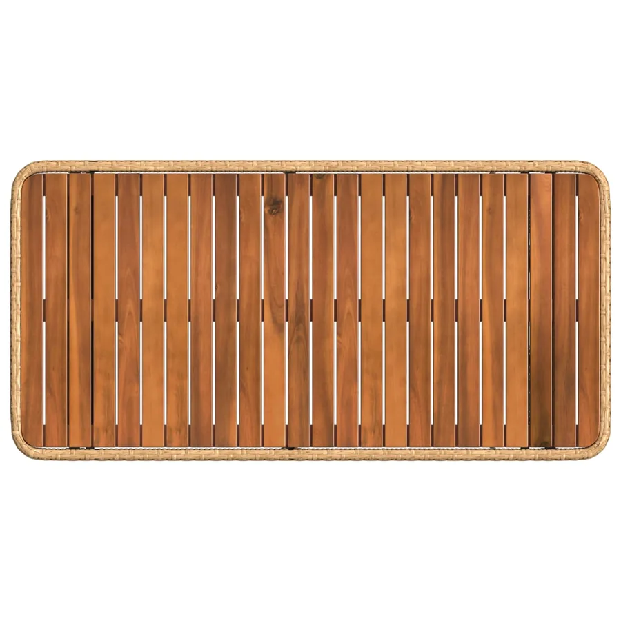 Ensemble de salle à manger pour jardin 4 pcs Nature et Blanc - 7