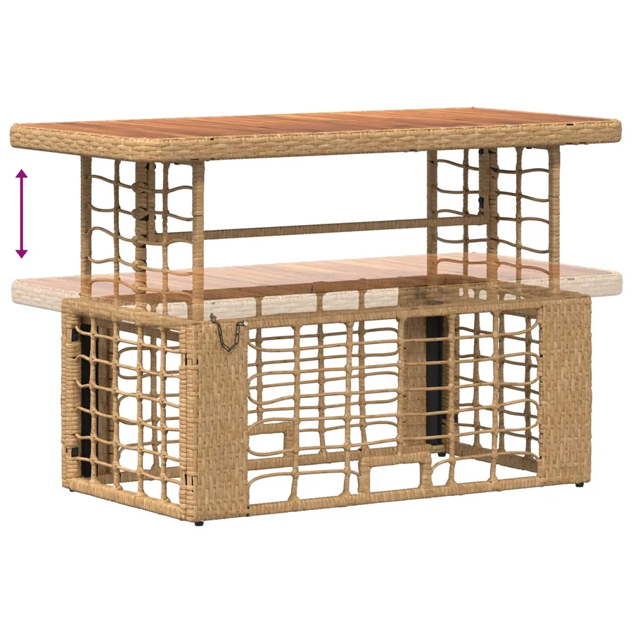 Ensemble de salle à manger pour jardin 4 pcs Nature et Blanc - 9