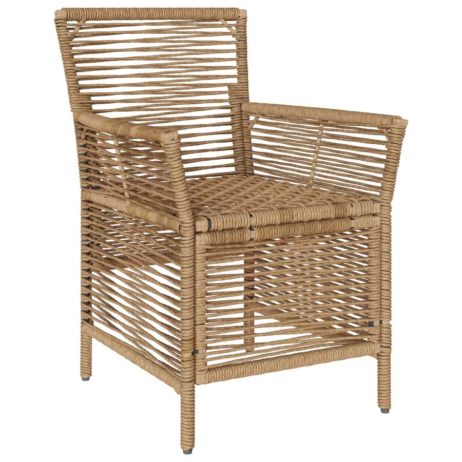 Chaise d'Extérieur avec coussin 4 pcs Beige et crème polyrotin - 4