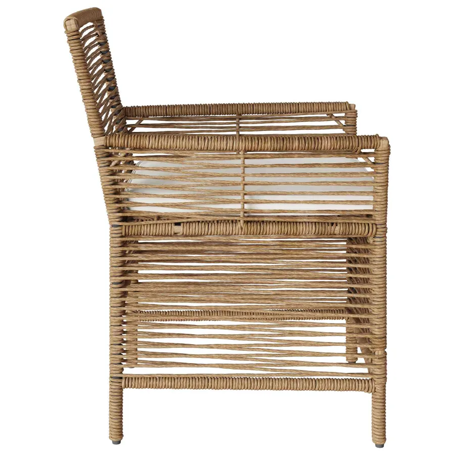 Chaise d'Extérieur avec coussin 4 pcs Beige et crème polyrotin - 6
