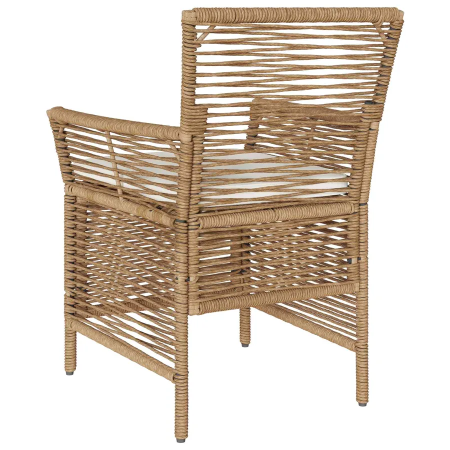 Chaise d'Extérieur avec coussin 4 pcs Beige et crème polyrotin - 7