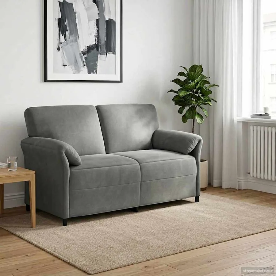Sofa 2 places Gris foncé 158 x 83 x 95 cm Velours
