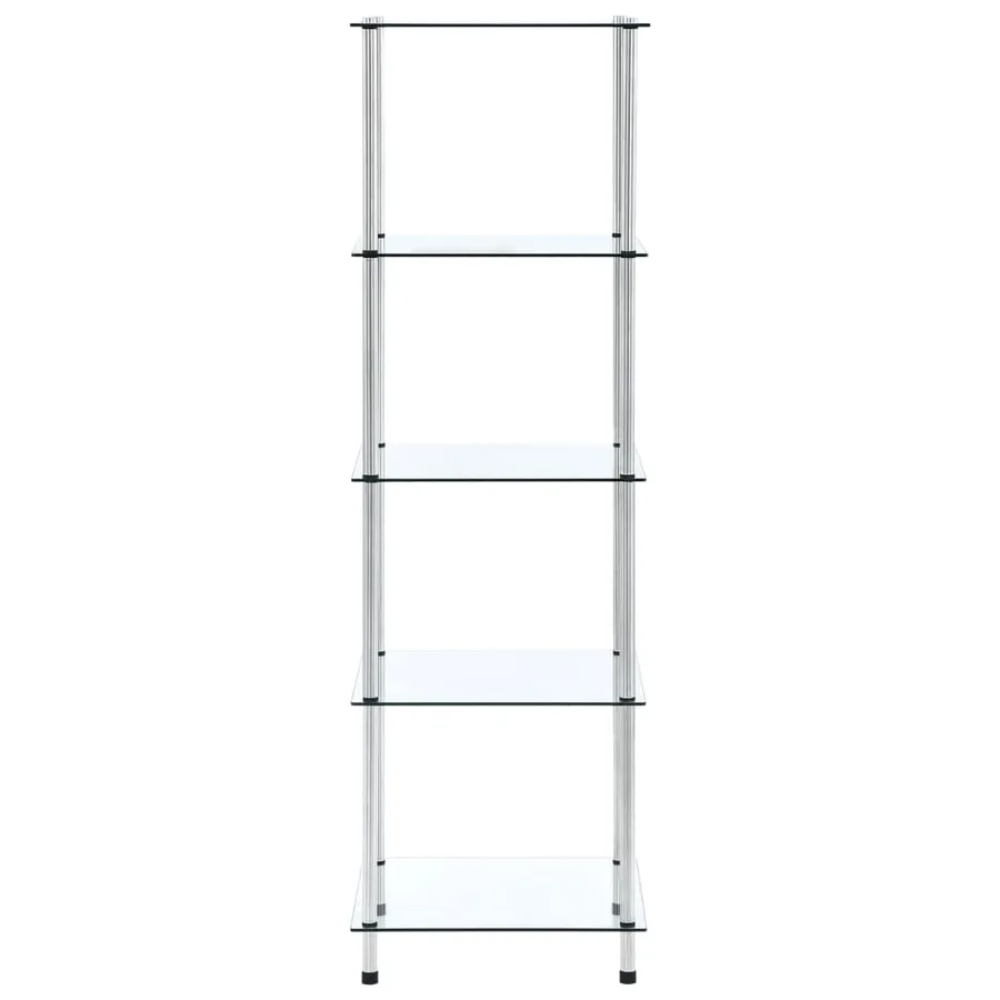 Étagère 5 niveaux Transparent 40x40x130 cm Verre trempé - 2
