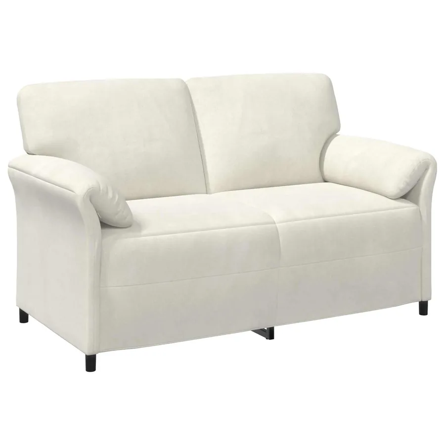 Sofa 2 places Crème 158 x 83 x 95 cm Velours - 2