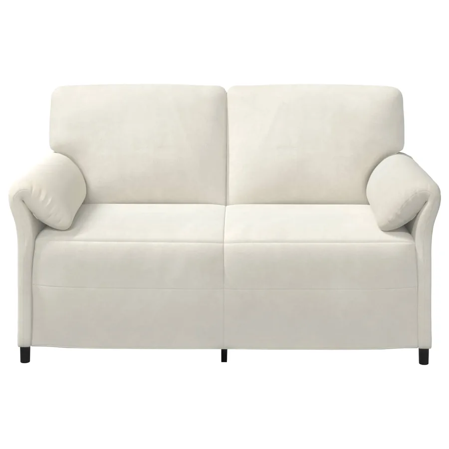 Sofa 2 places Crème 158 x 83 x 95 cm Velours - 3