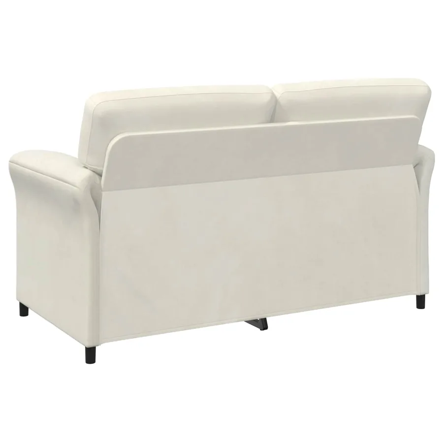 Sofa 2 places Crème 158 x 83 x 95 cm Velours - 5