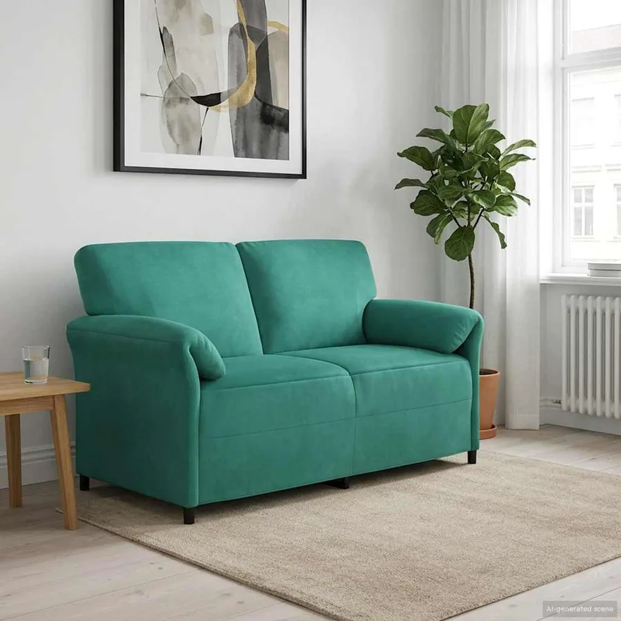 Sofa 2 places Turquoise 158 x 83 x 95 cm Velours