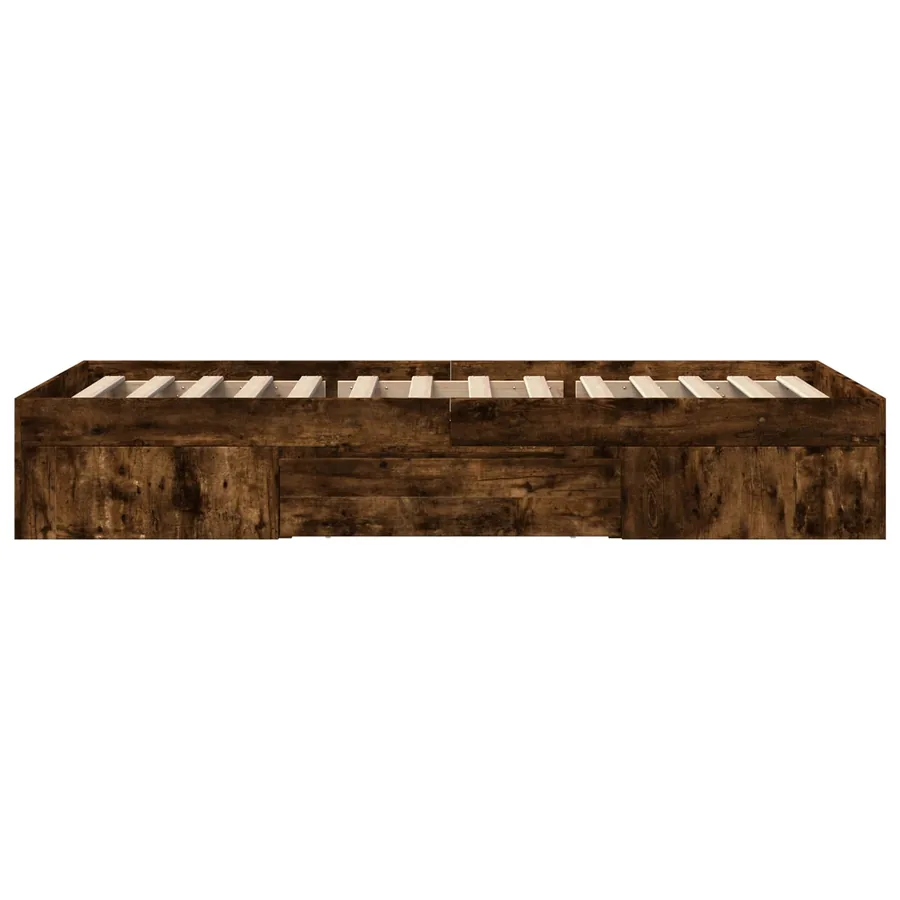 Cadre de lit avec rangement avec tiroir Chêne fumé 80 x 200 cm - 6