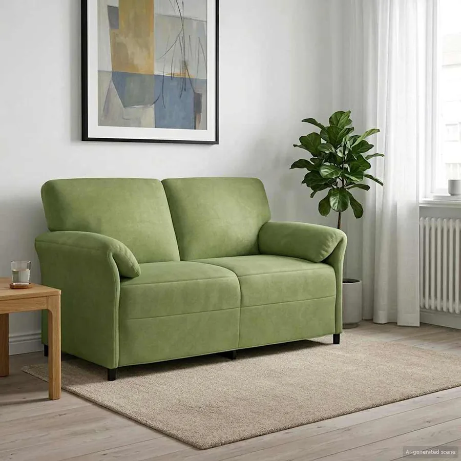 Sofa 2 places Vert clair 158 x 83 x 95 cm Velours