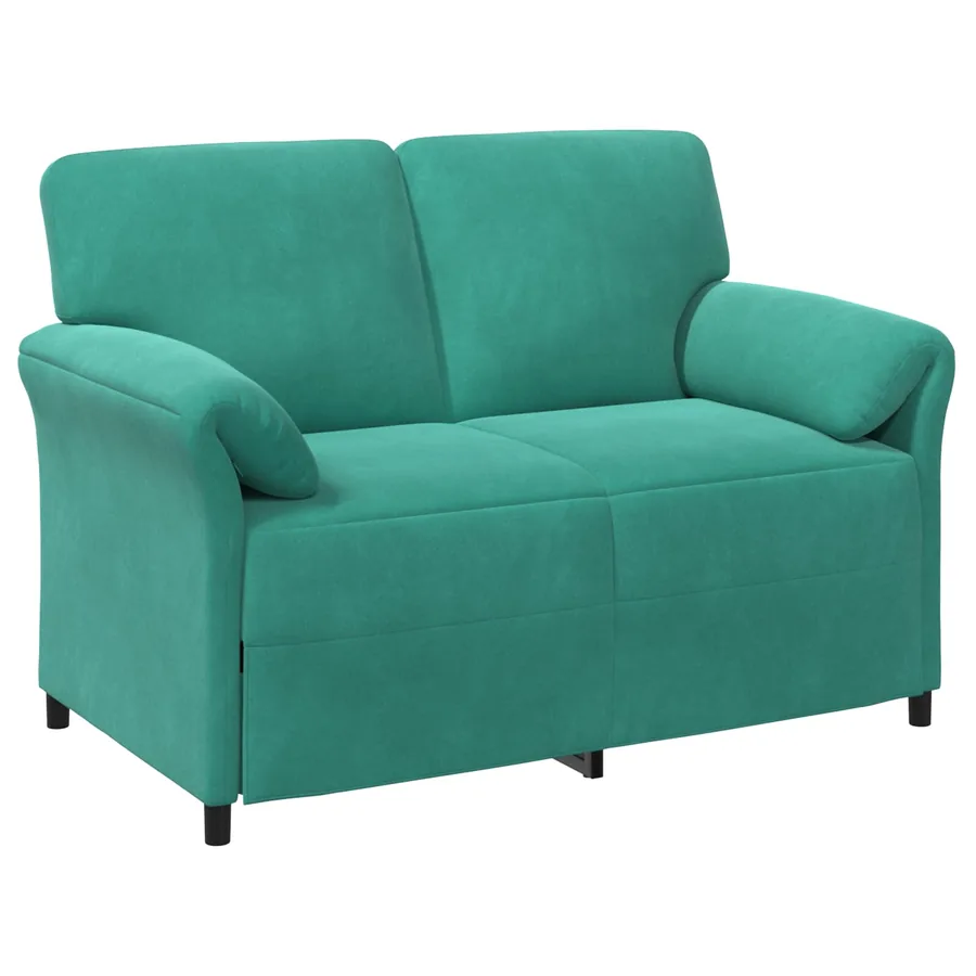 Sofa 2 places Turquoise 138 x 83 x 95 cm Velours - 2