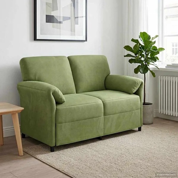 Sofa 2 places Vert clair 138 x 83 x 95 cm Velours