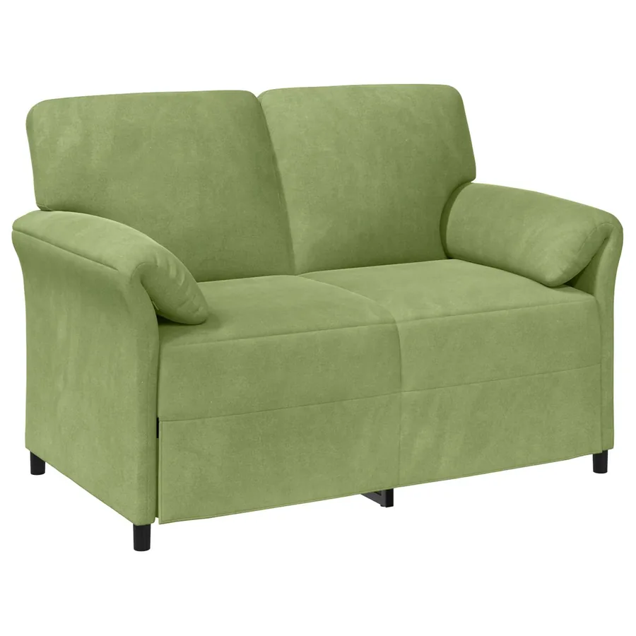 Sofa 2 places Vert clair 138 x 83 x 95 cm Velours - 2