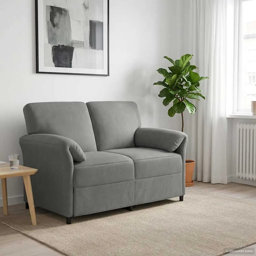 Sofa 2 places Gris foncé 138 x 83 x 95 cm Velours