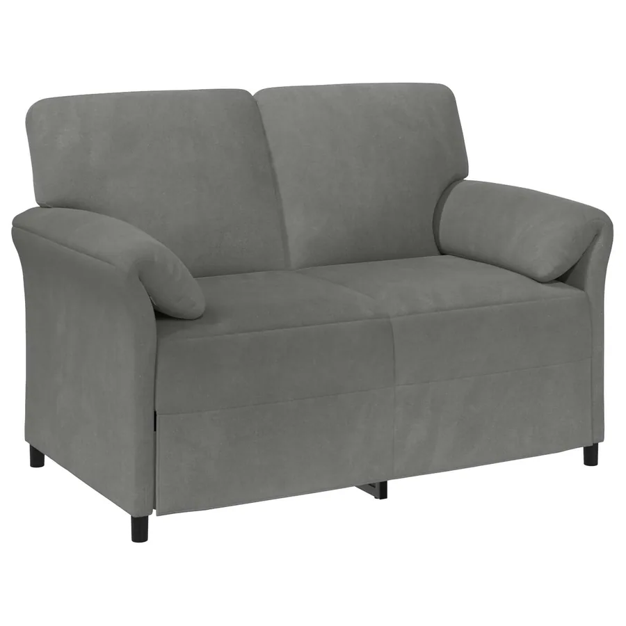 Sofa 2 places Gris foncé 138 x 83 x 95 cm Velours - 2