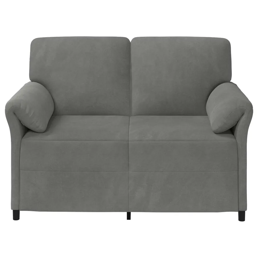 Sofa 2 places Gris foncé 138 x 83 x 95 cm Velours - 3