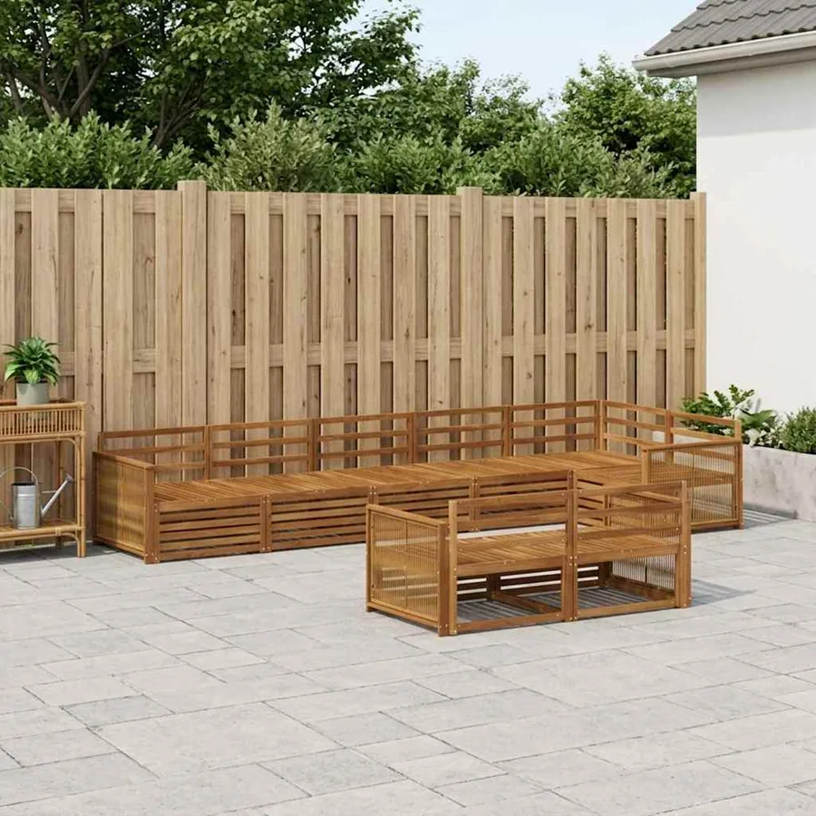Ensemble de canapés d'extérieur 8 pcs Naturel - 3