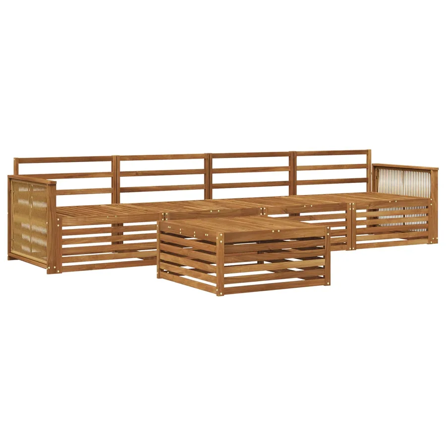 Ensemble de canapés d'extérieur 5 pcs Naturel - 2