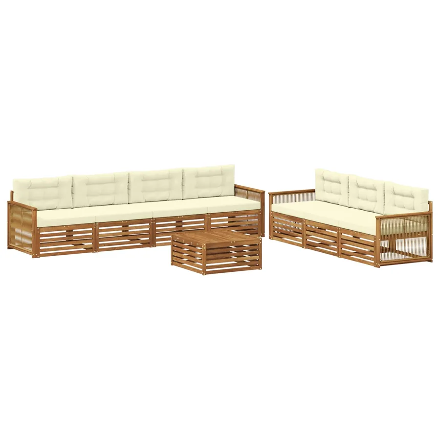 Ensemble de canapés d'extérieur 8 pcs Naturel et Crème - 2