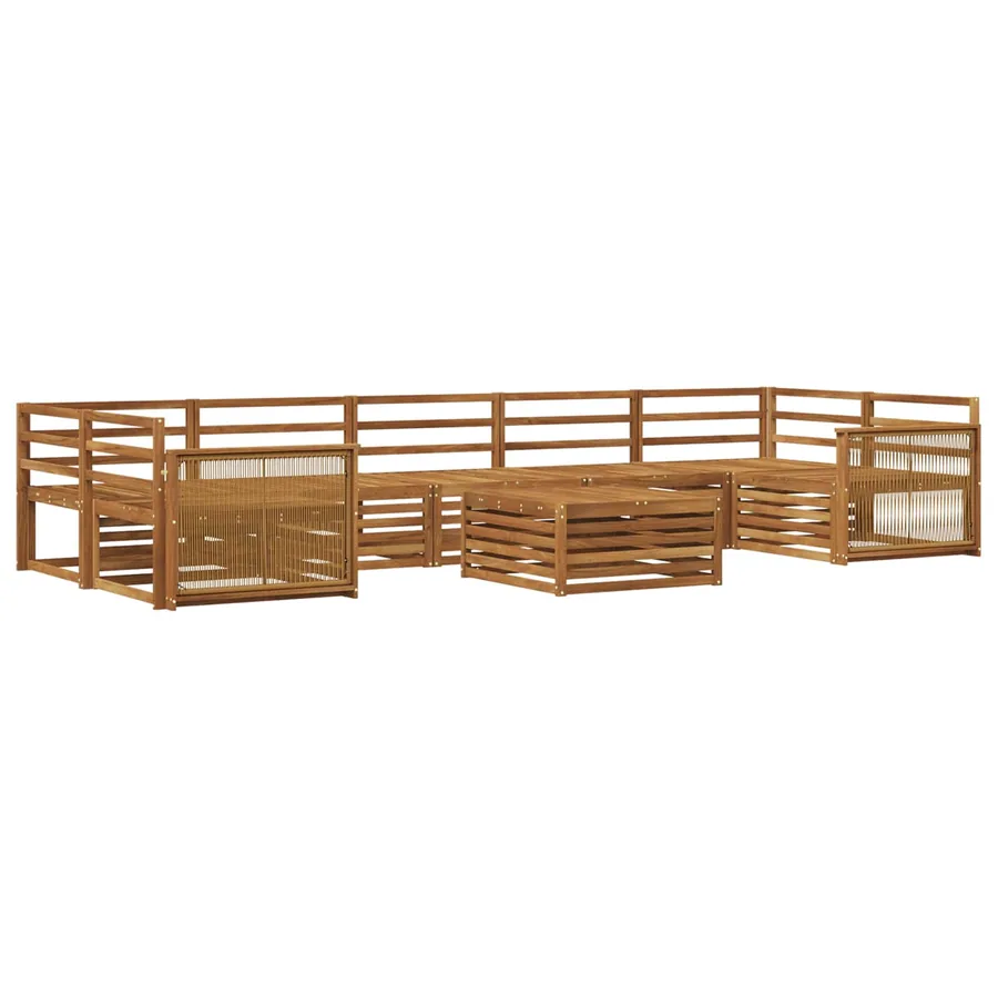 Ensemble de canapés d'extérieur 8 pcs Naturel - 2