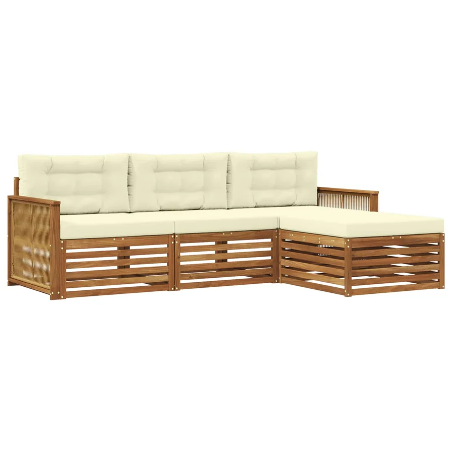 Ensemble de canapés d'extérieur avec coussin Naturel et Crème - 2