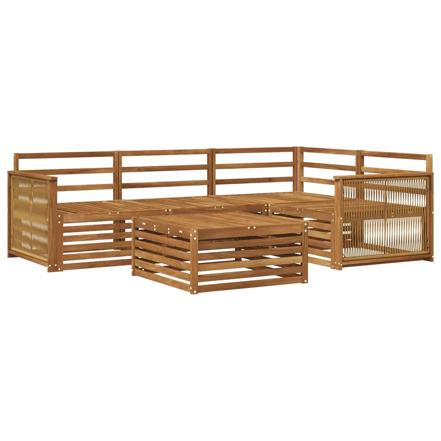 Ensemble de canapés d'extérieur 5 pcs Naturel - 2