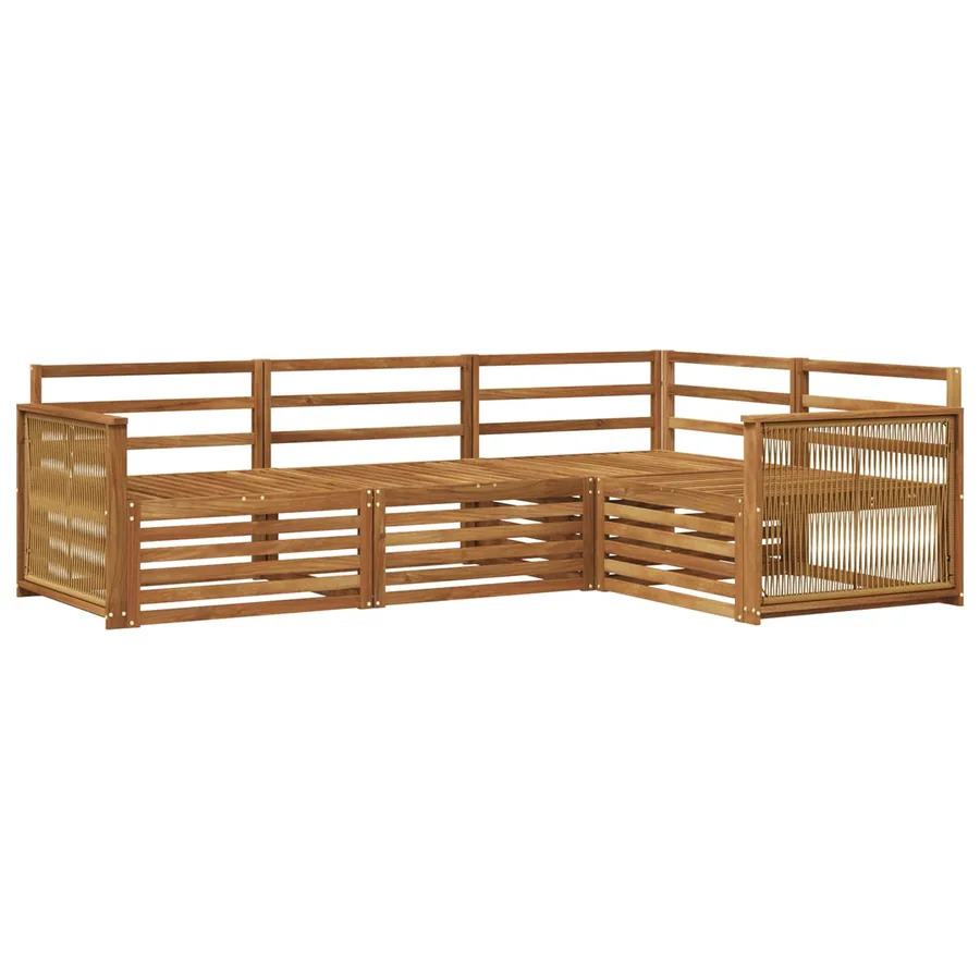 Ensemble de canapés d'extérieur 4 pcs Naturel - 2