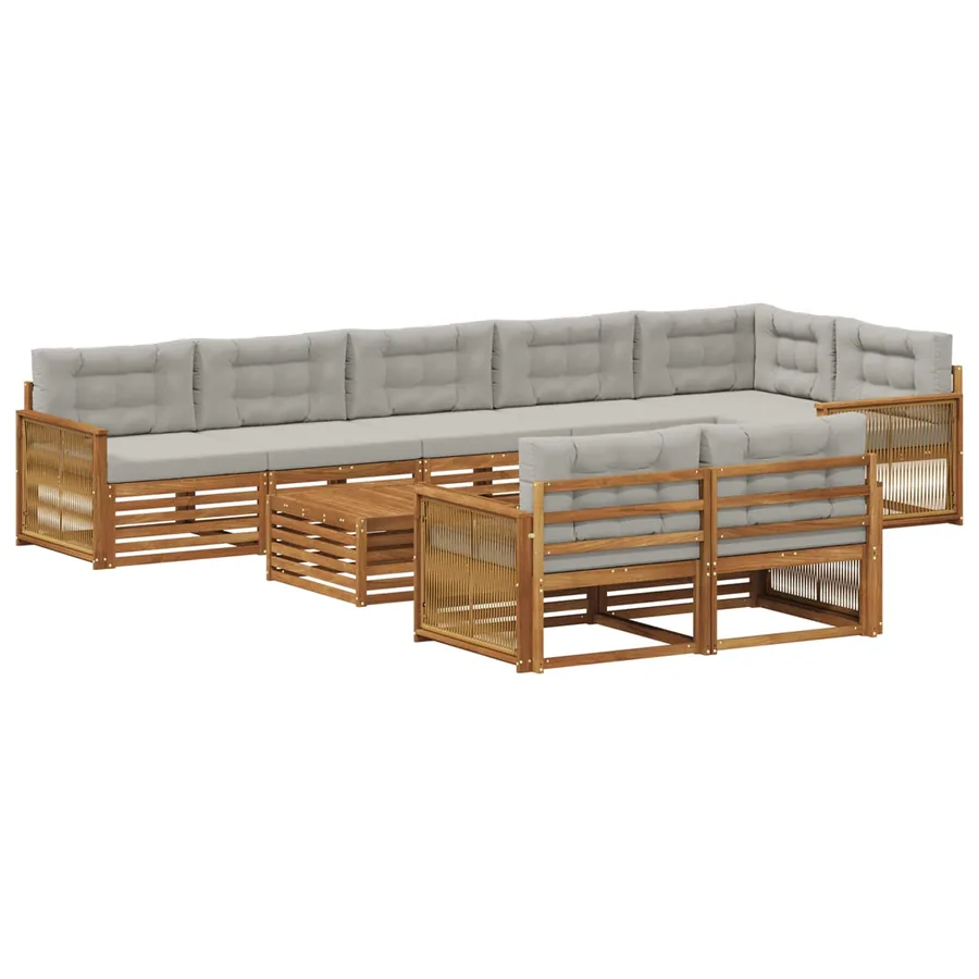 Ensemble de canapés d'extérieur avec coussin 9 pcs - 2