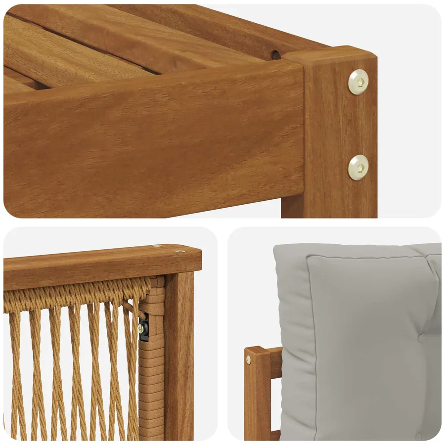 Ensemble de canapés d'extérieur avec coussin 9 pcs - 6