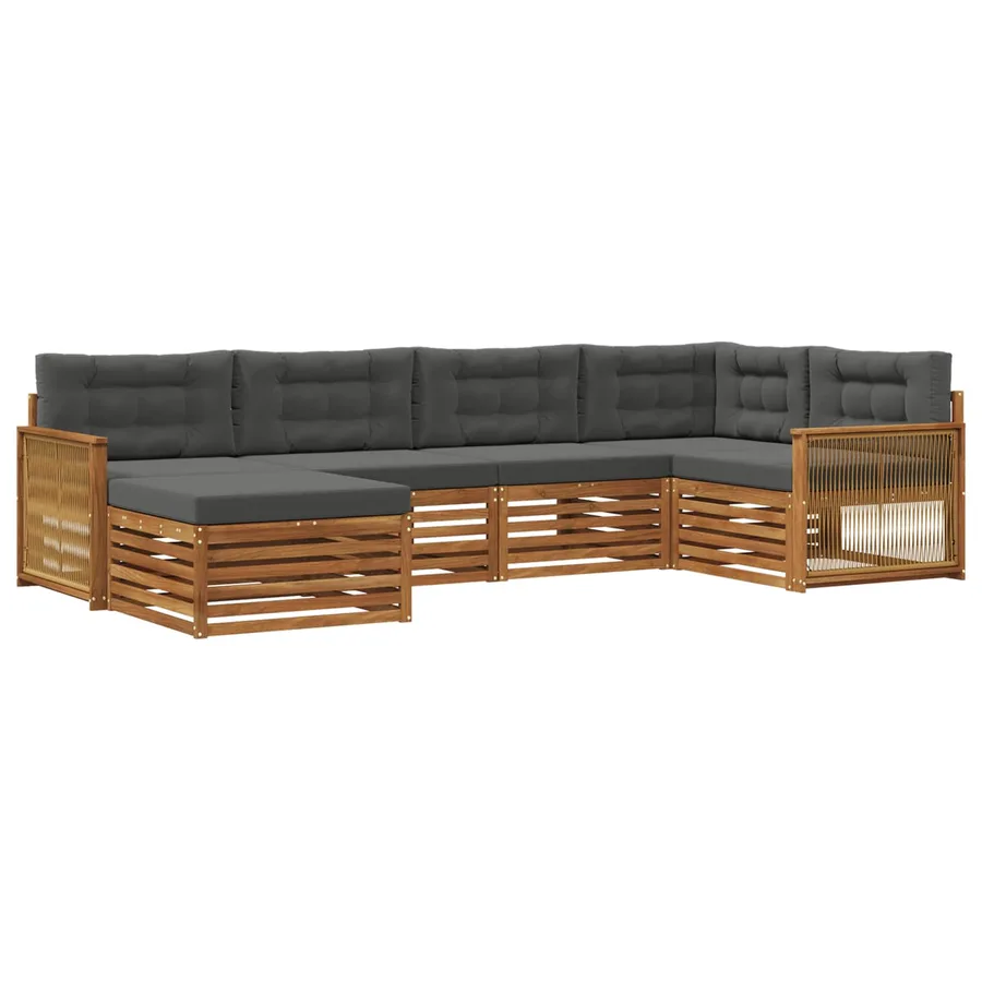 Ensemble de canapés d'extérieur 6 pcs Naturel et Anthracite - 2