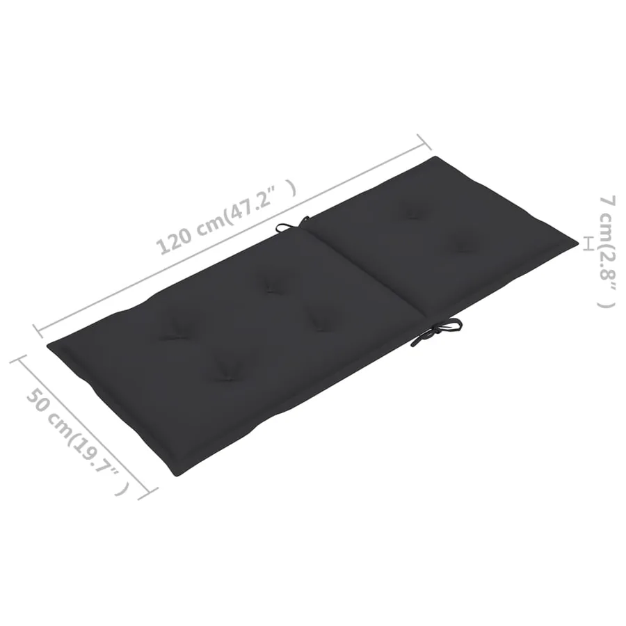 Chaises de jardin lot de 6 et coussins anthracite Bois de teck - 11
